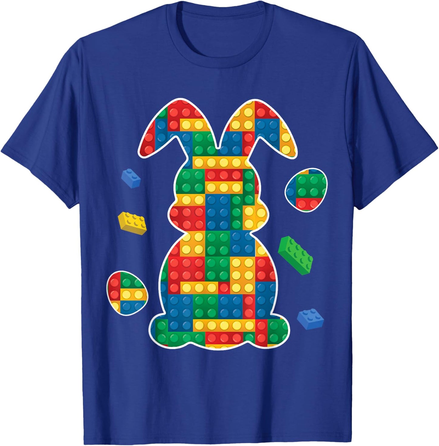 Master Builder Block Brick Building Easter Day Bunny T-Shirt - T-Shirt | Royal