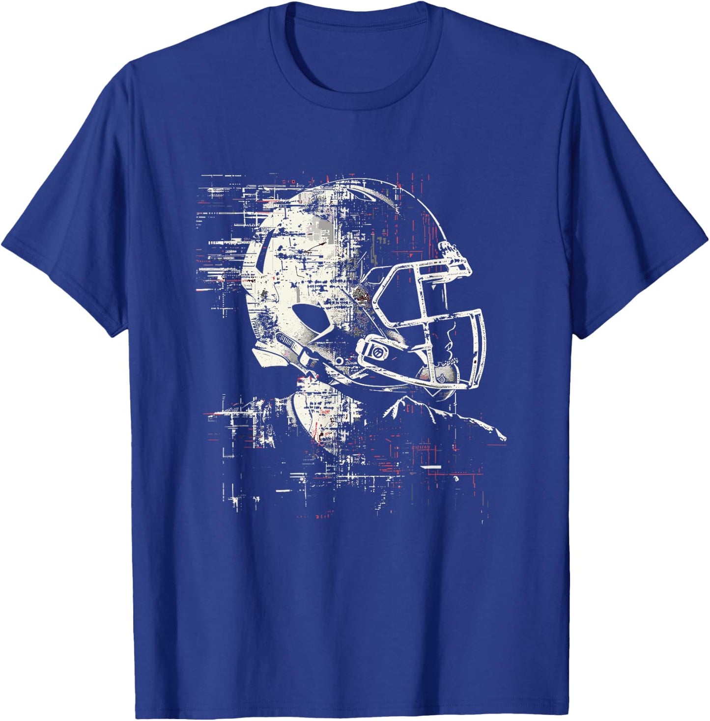 American Football Helmet Linemen , black T-Shirt - T-Shirt | Royal