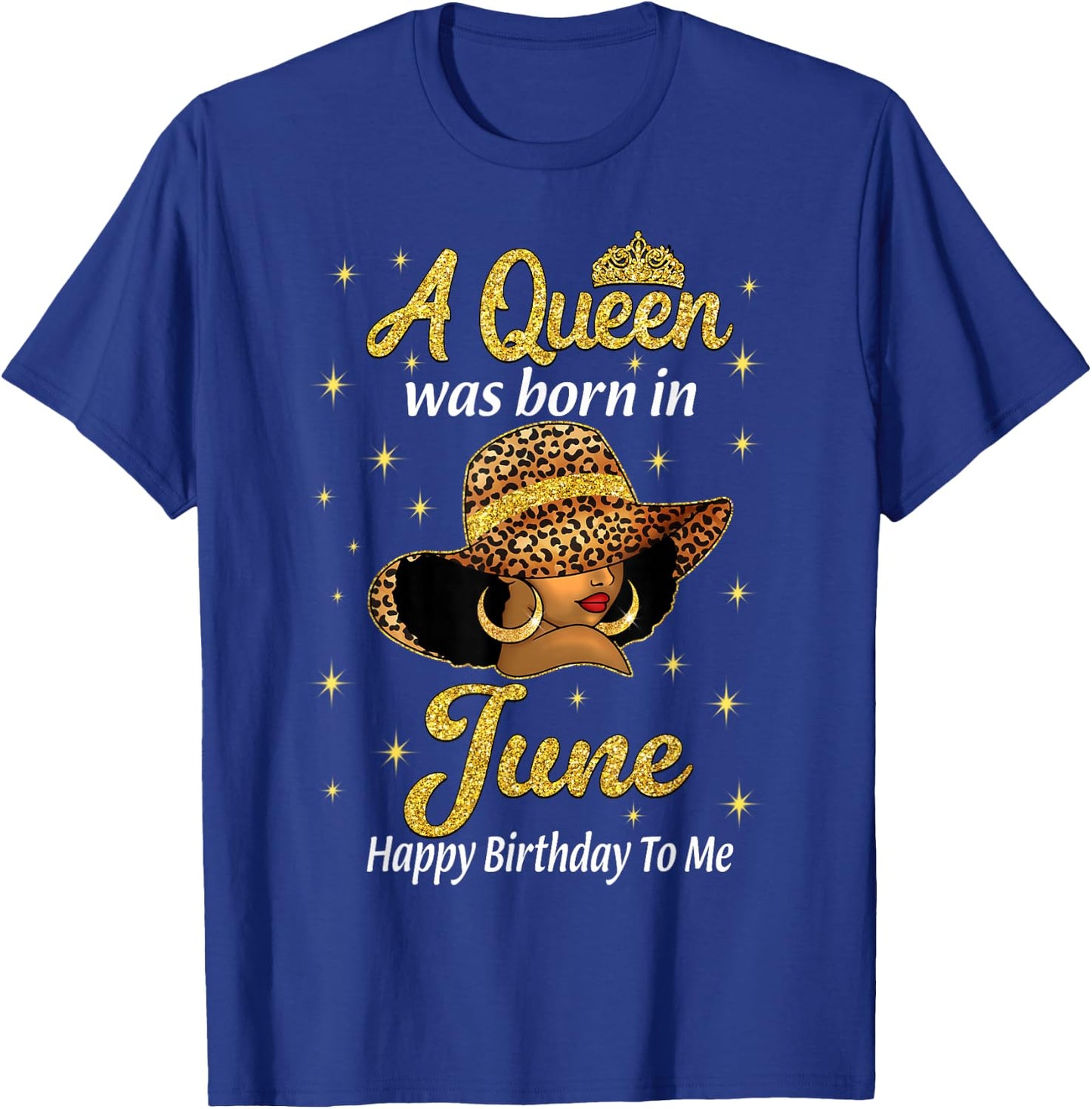 A Queen Was Born In June Leopard Hat Black Women T-Shirt - T-Shirt | Royal