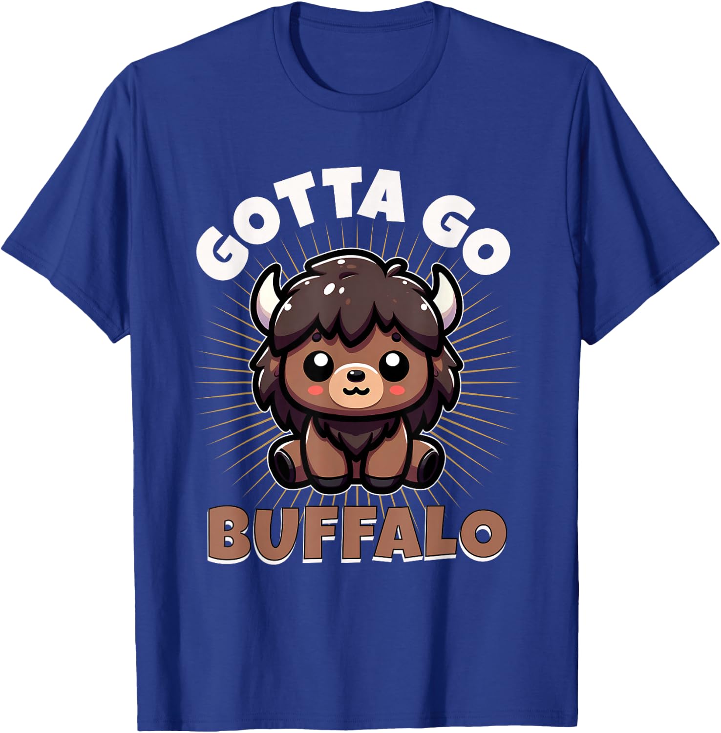 Gotta Go Buffalo Cute Funny Word Game Animal Boys Girls Kids T-Shirt - T-Shirt | Royal