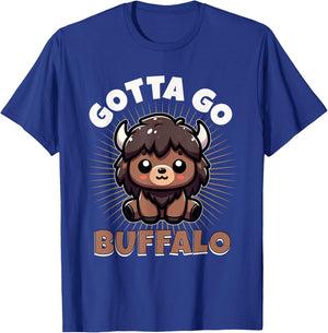 Gotta Go Buffalo Cute Funny Word Game Animal Boys Girls Kids T-Shirt - T-Shirt | Royal