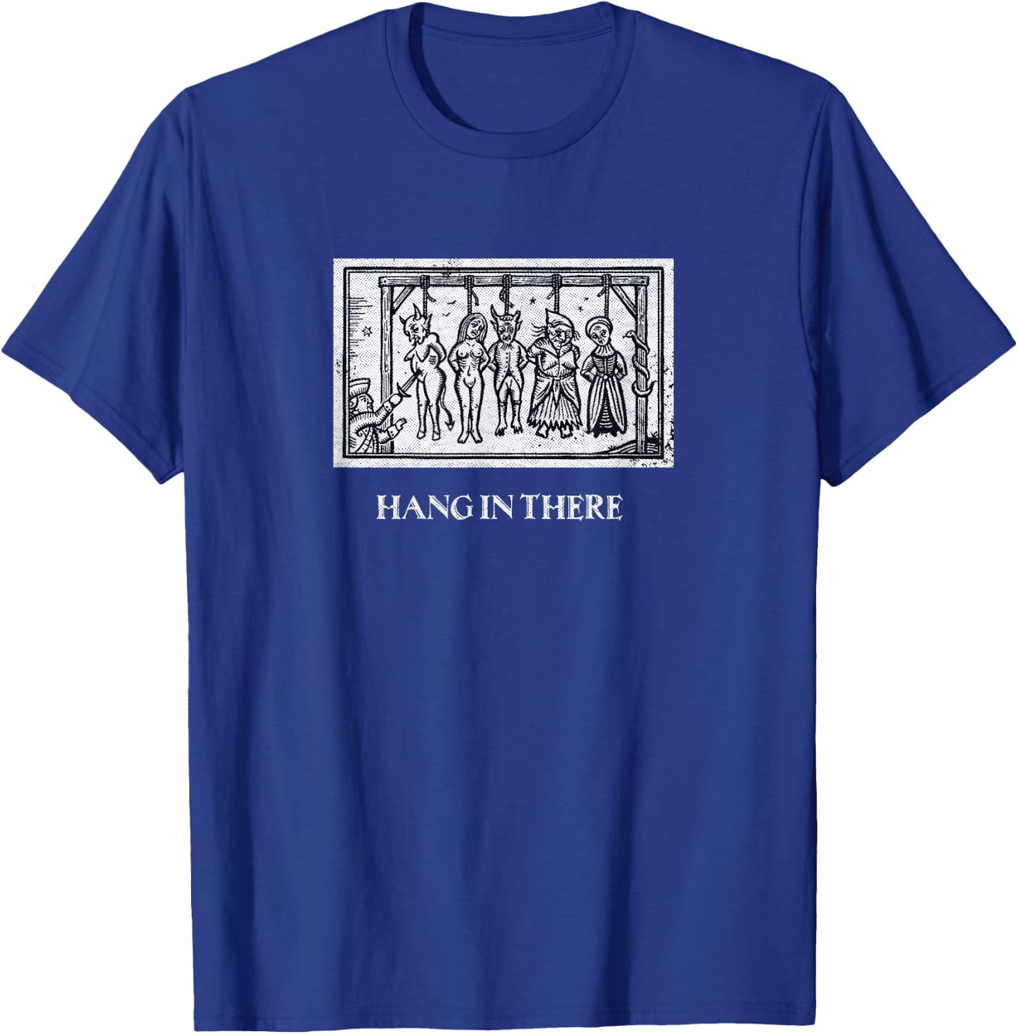 Hang In There Gothic Occult Metal Medieval Satan , black T-Shirt - T-Shirt | Royal