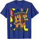 Police Pup Chase With Text On Face T-Shirt - T-Shirt | Royal