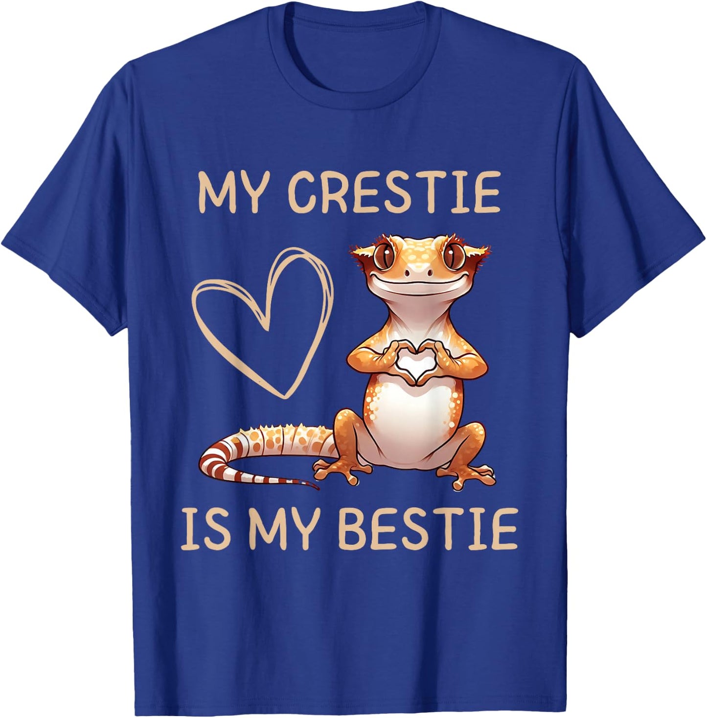 My Crestie is my Bestie Cute Crested Gecko Mom Women Girls T-Shirt - T-Shirt | Royal