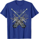 Drummer Drum Sticks Rock & Roll Skeleton Hand Horns T-Shirt - T-Shirt | Royal