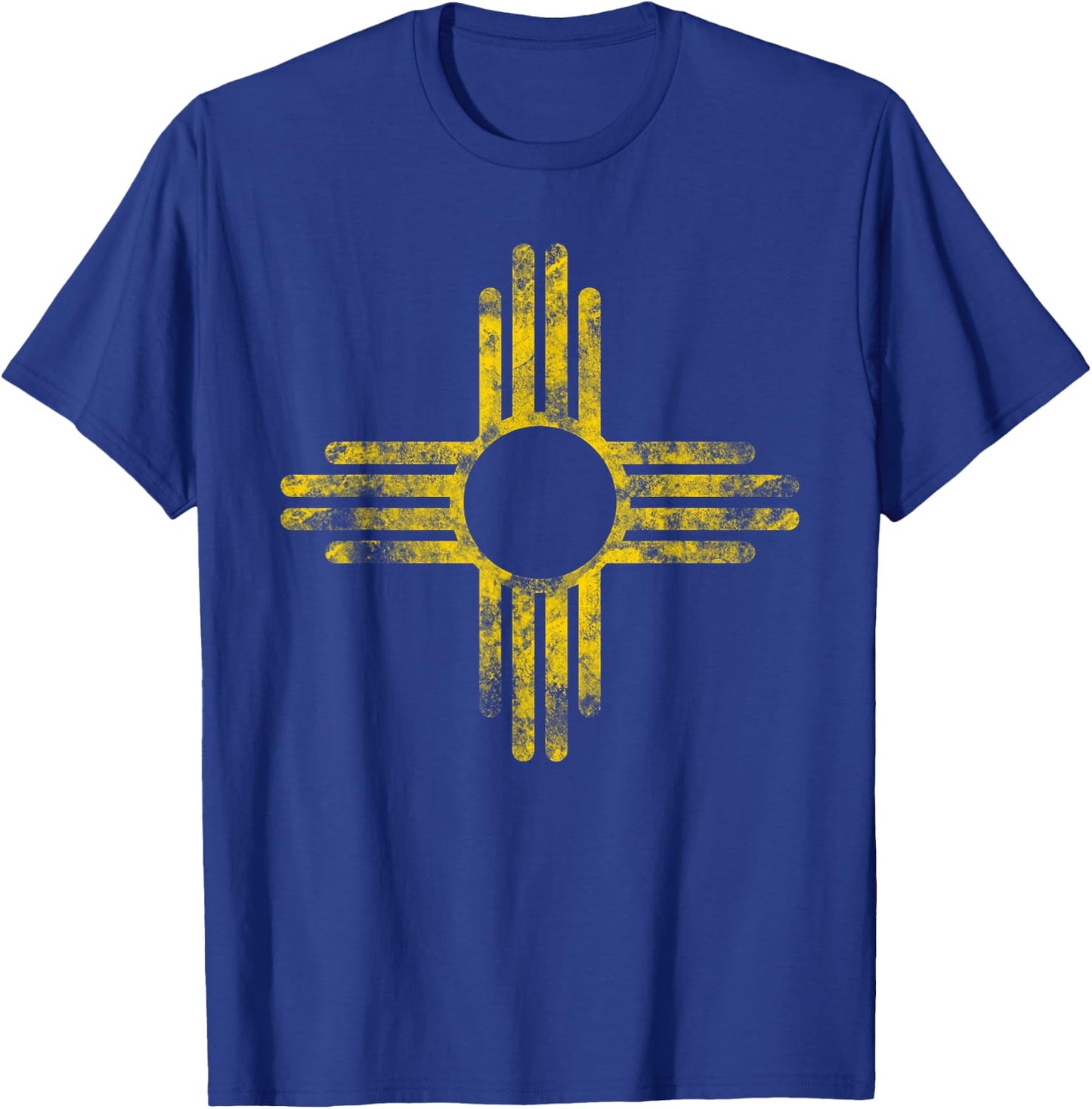 Vintage New Mexico Flag Yellow Zia Sun Symbol T-Shirt - T-Shirt | Royal