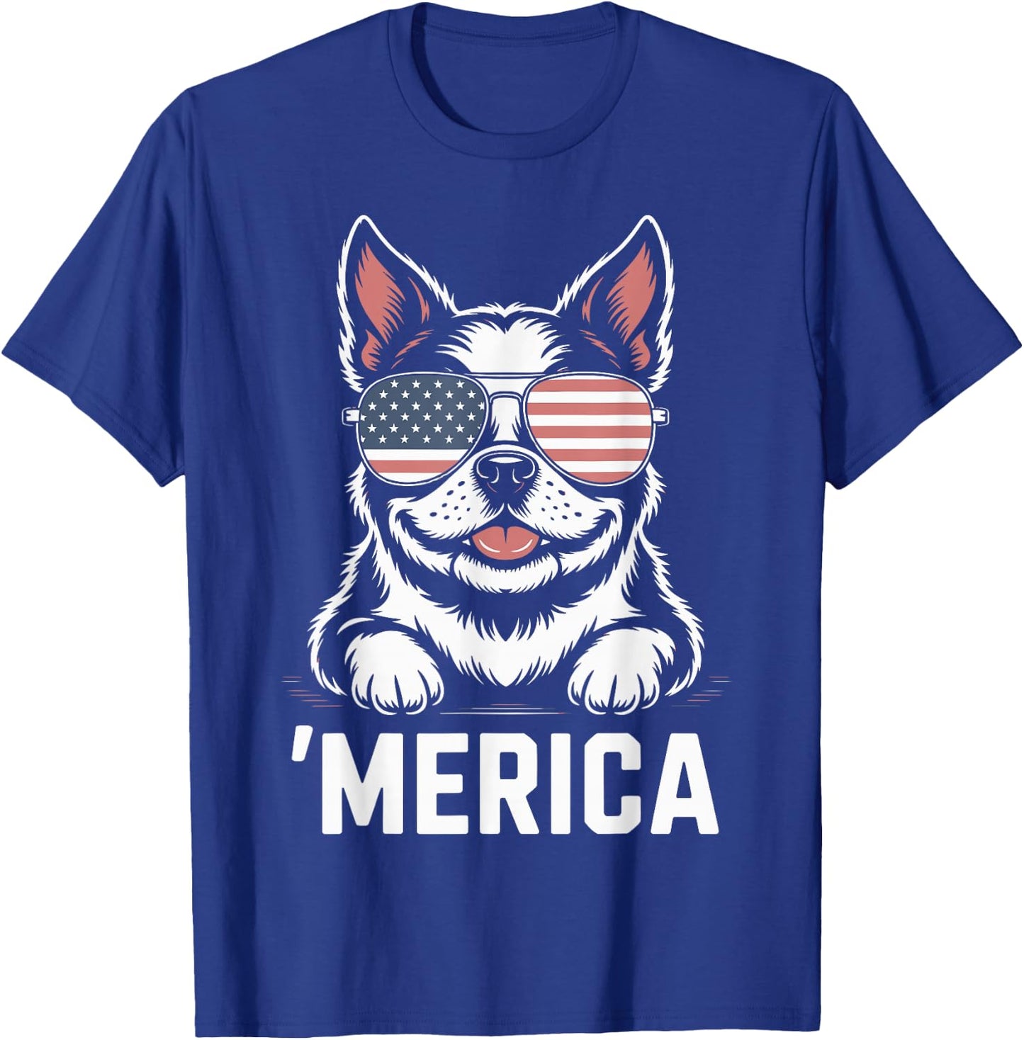 Boston Terrier 4th of July ‘Merica Patriotic T-Shirt - T-Shirt | Royal