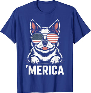 Boston Terrier 4th of July ‘Merica Patriotic T-Shirt - T-Shirt | Royal