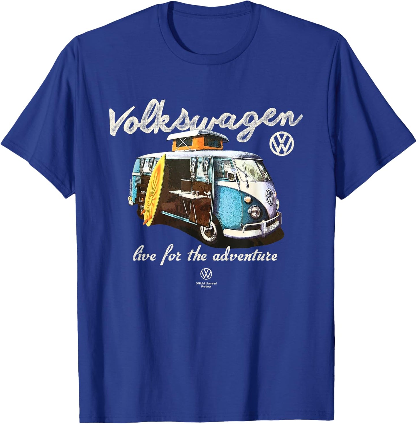 Volkswagen Campervan Type 2 T1 Live for Adventure T-Shirt - T-Shirt | Royal