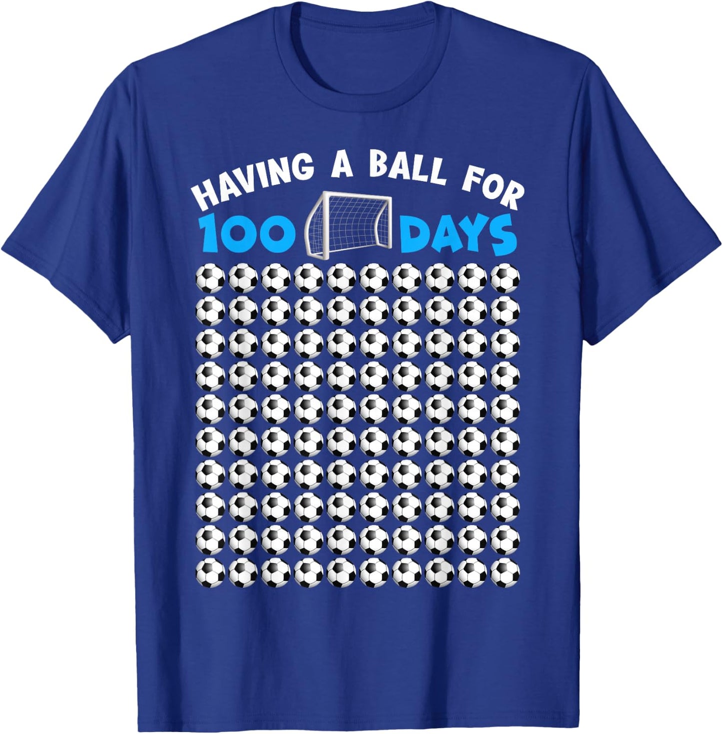 100 Days Of School Soccer 100th Day Of School For Boys Kids T-Shirt - T-Shirt | Royal