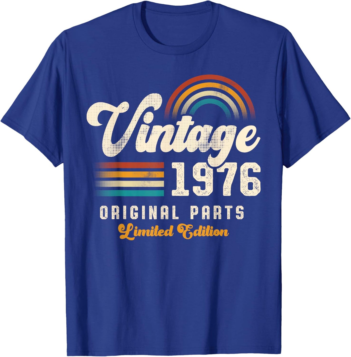Vintage 1976 Original Parts 49th Anniversary Retro T-Shirt - T-Shirt | Royal