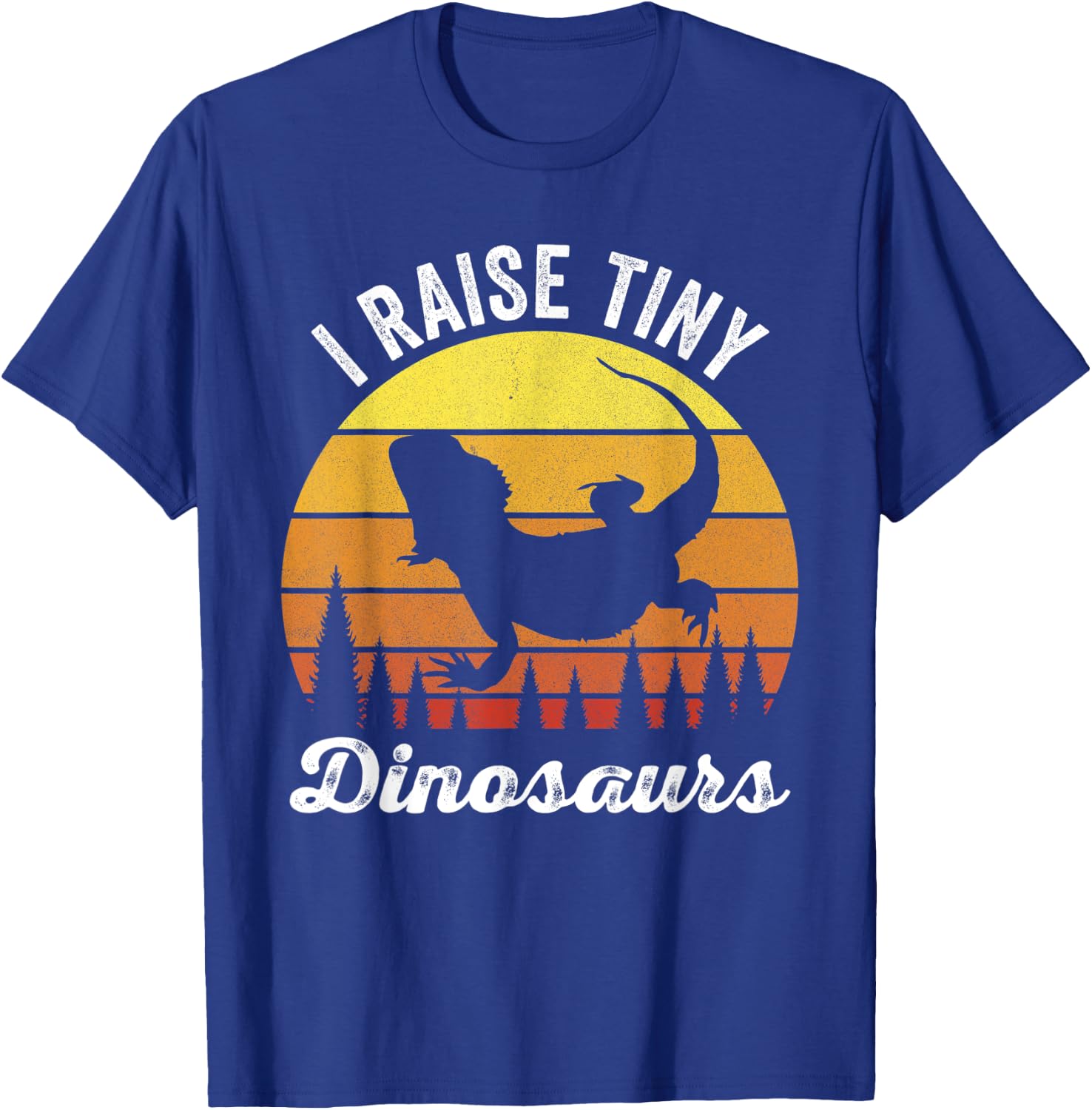 Retro I Raise Tiny Dinosaurs Funny Vintage Bearded Dragon T-Shirt - T-Shirt | Royal