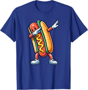Hot Dog Funny Dabbing Women Kids Lovers T-Shirt - T-Shirt | Royal