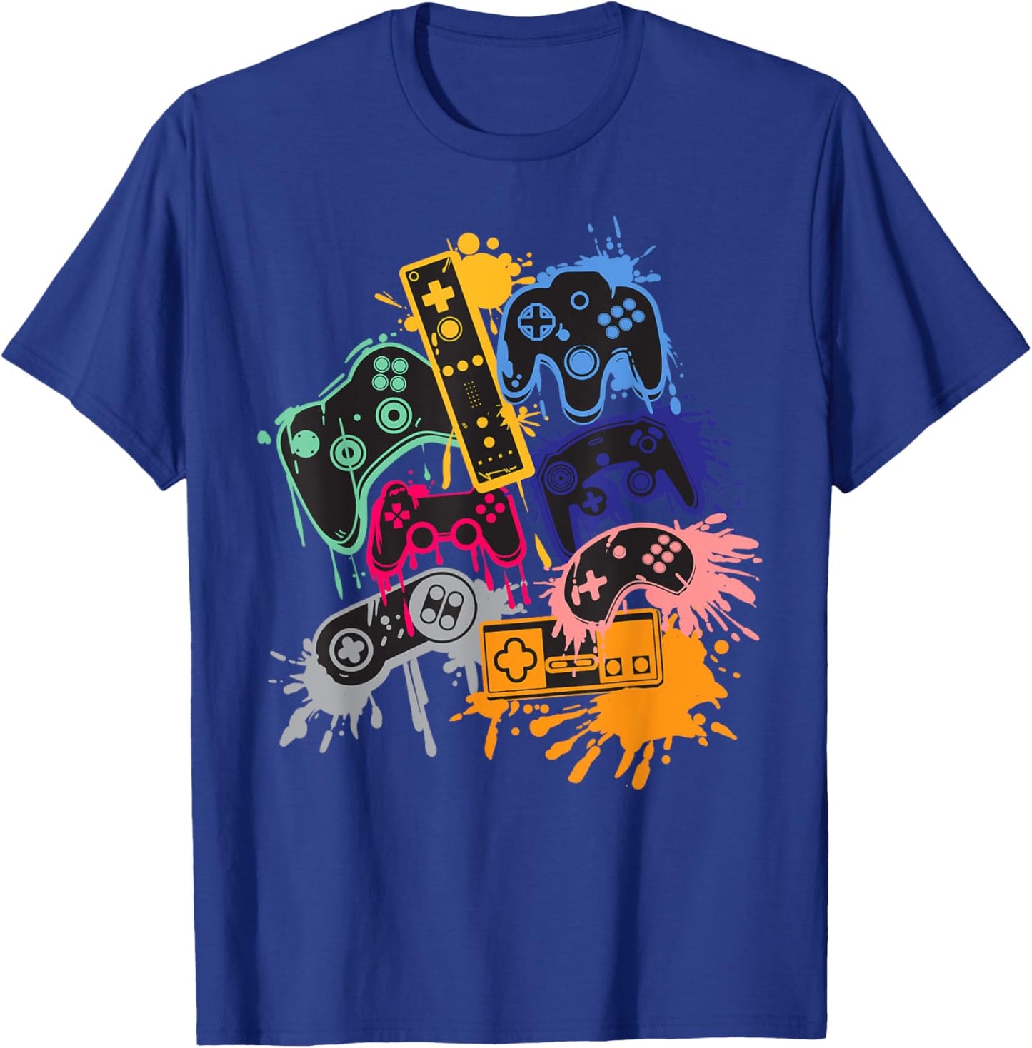 Control all the Things Video Game Controller - Men's Black Short Sleeve Classic Fit - Small T-Shirt - T-Shirt | Royal