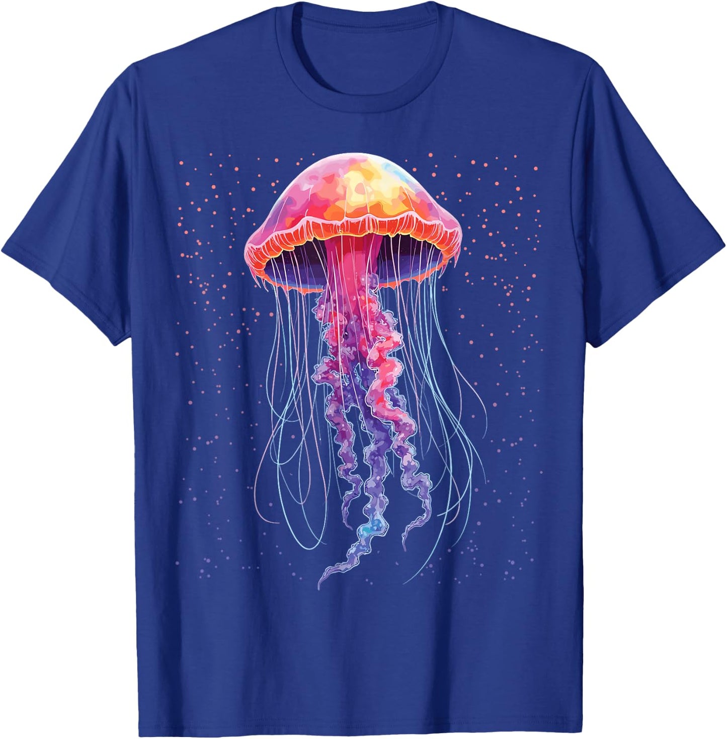 Psychedelic Jellyfish, Colourful Sea Creatures, Ocean Lovers , black T-Shirt - T-Shirt | Royal