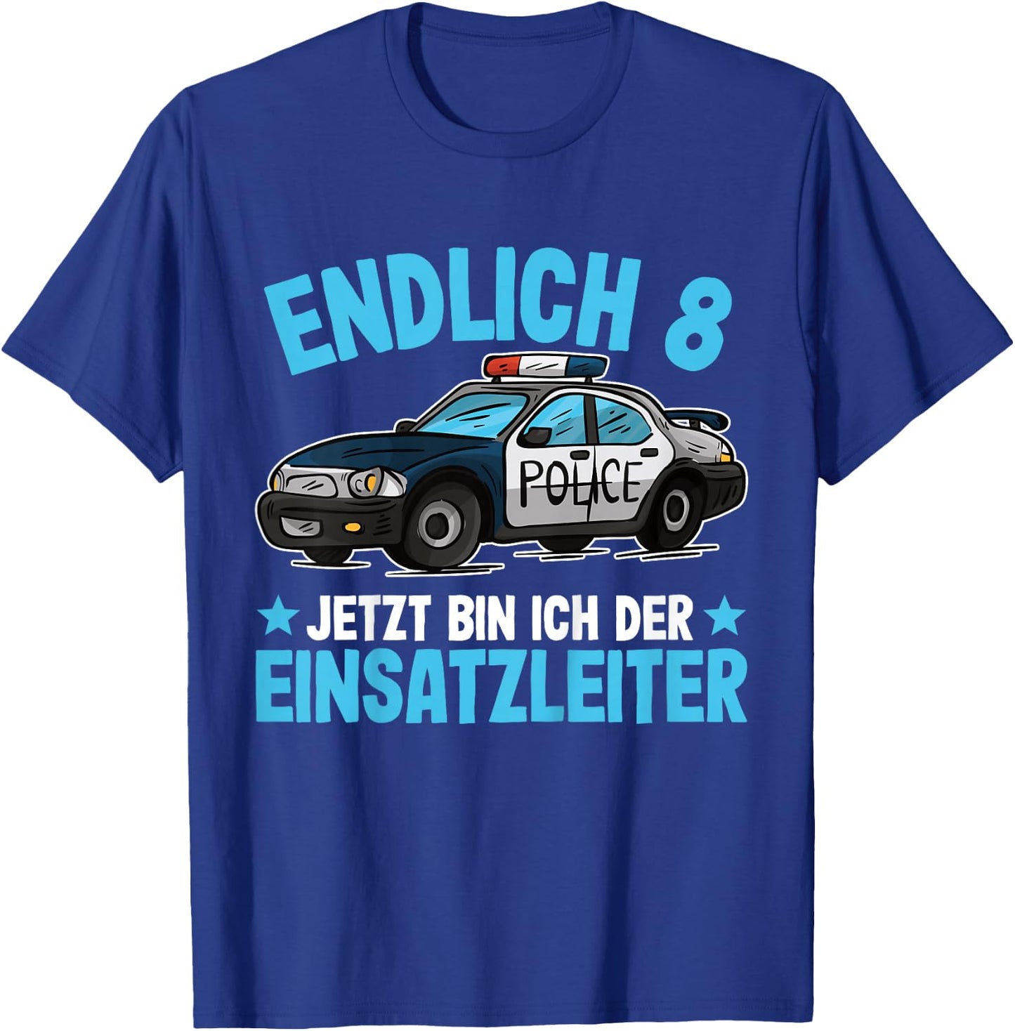 Polizei Shirt 8 Jahre Jungen | Polizei 8. Geburtstag T-Shirt - T-Shirt | Royal