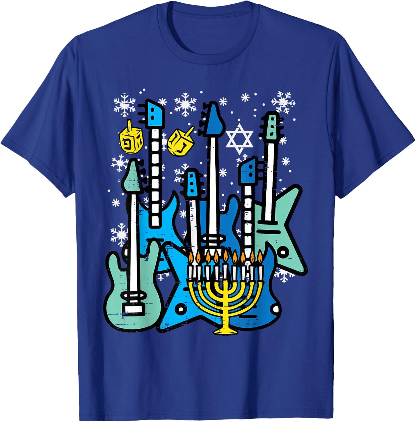 Hanukkah Guitars Chanukah Jewish Rock Rocker Men Boys Kids T-Shirt - T-Shirt | Royal