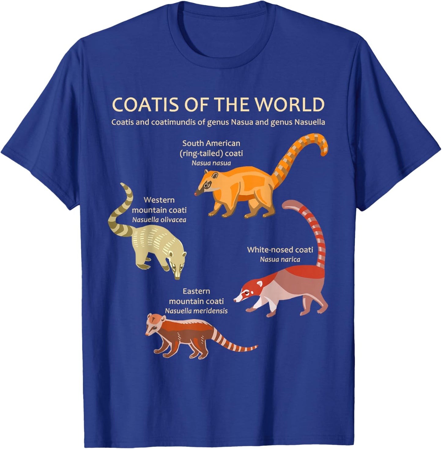 Coati and Coatimundi Species Animal Artwork T-Shirt - T-Shirt | Royal