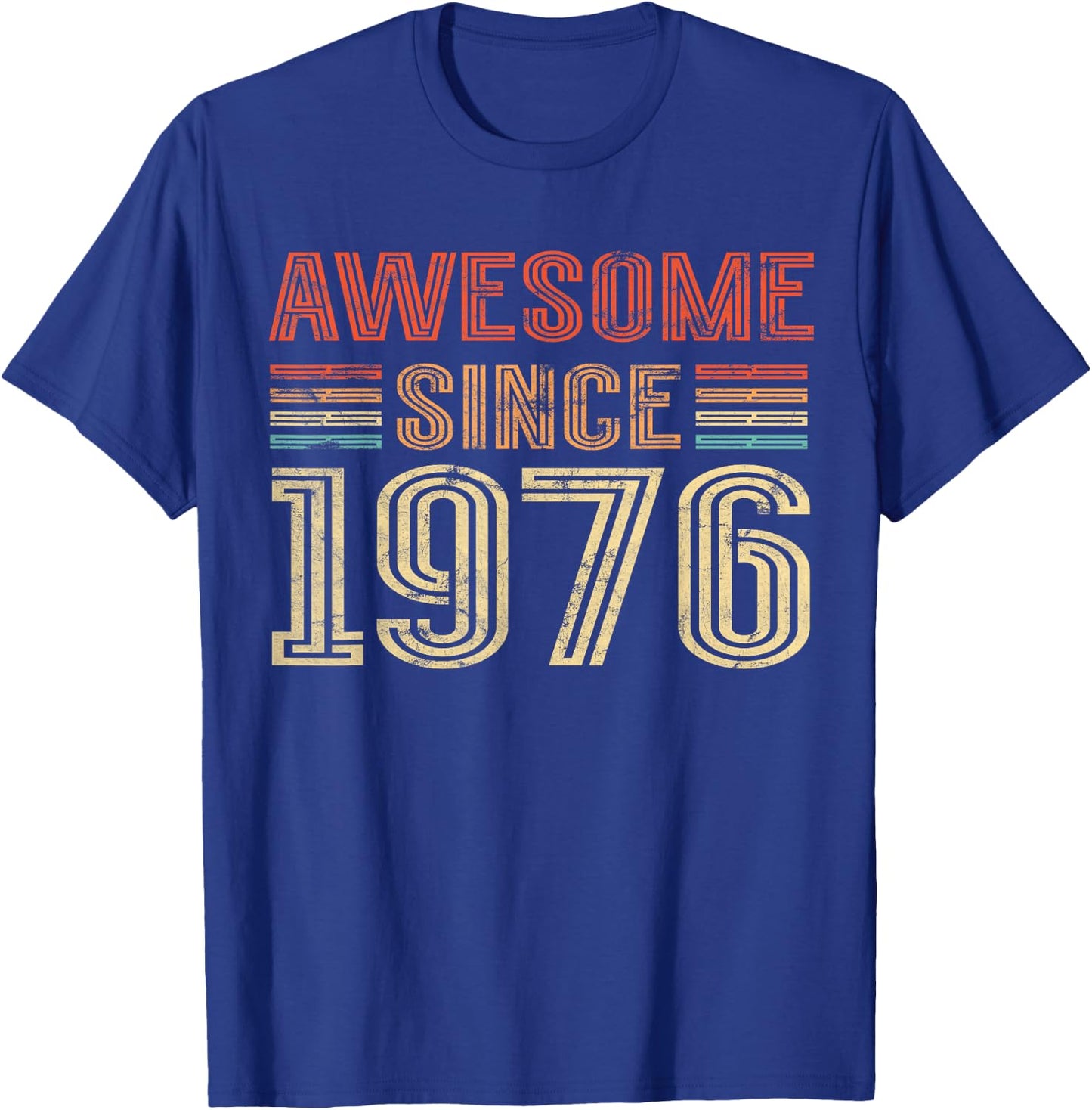 50th Birthday Vintage 1976 Classic 50yr Awesome Since 1976 T-Shirt - T-Shirt | Royal