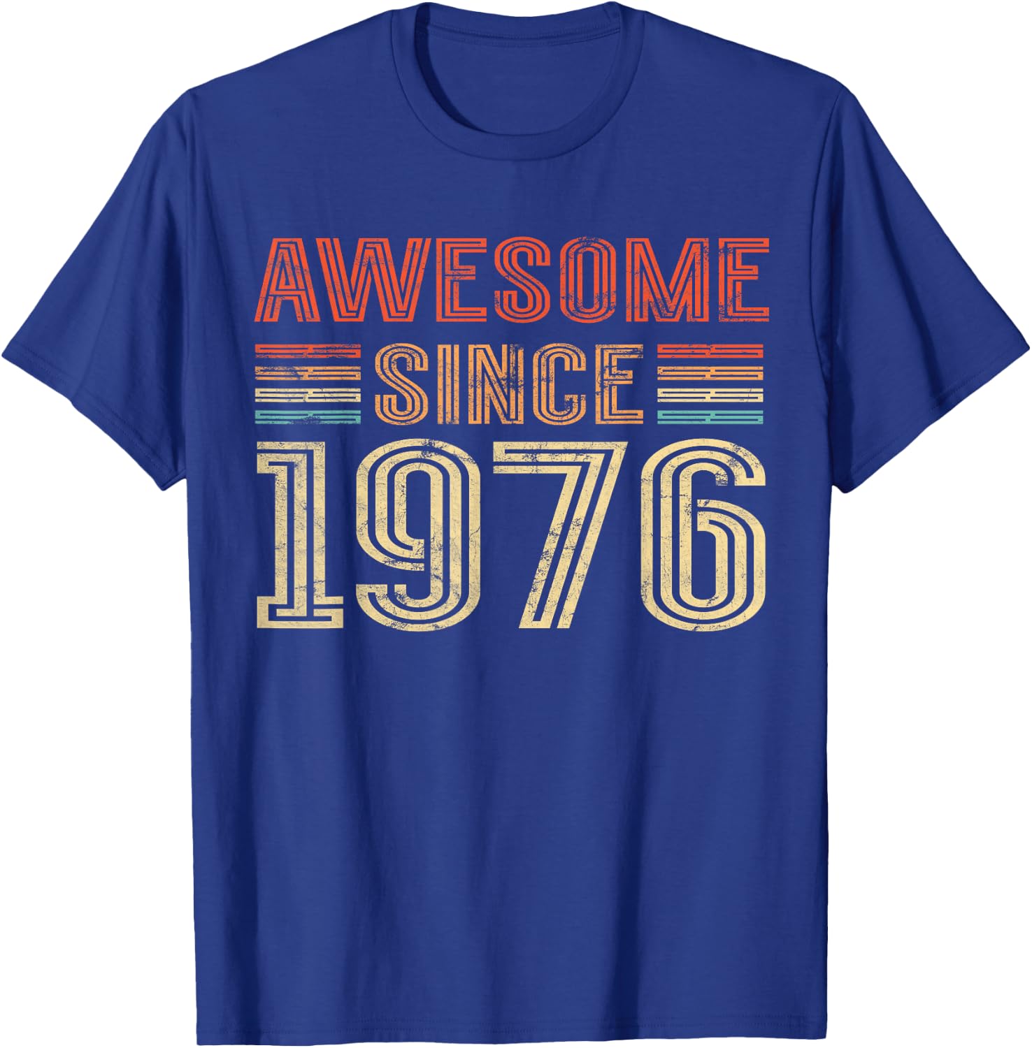 50th Birthday Vintage 1976 Classic 50yr Awesome Since 1976 T-Shirt - T-Shirt | Royal