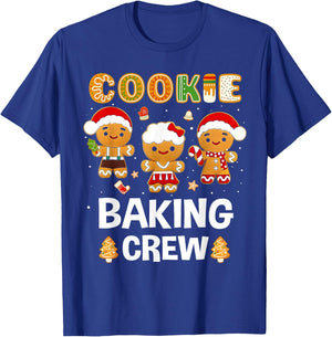 Cookie Baking Crew Christmas Santa Family Gingerbread Team T-Shirt - T-Shirt | Royal