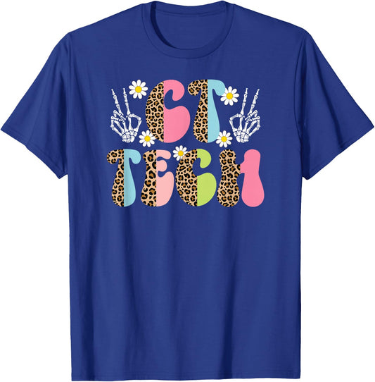 CT Tech Leopard Computed Tomography Technologist T-Shirt - T-Shirt | Royal