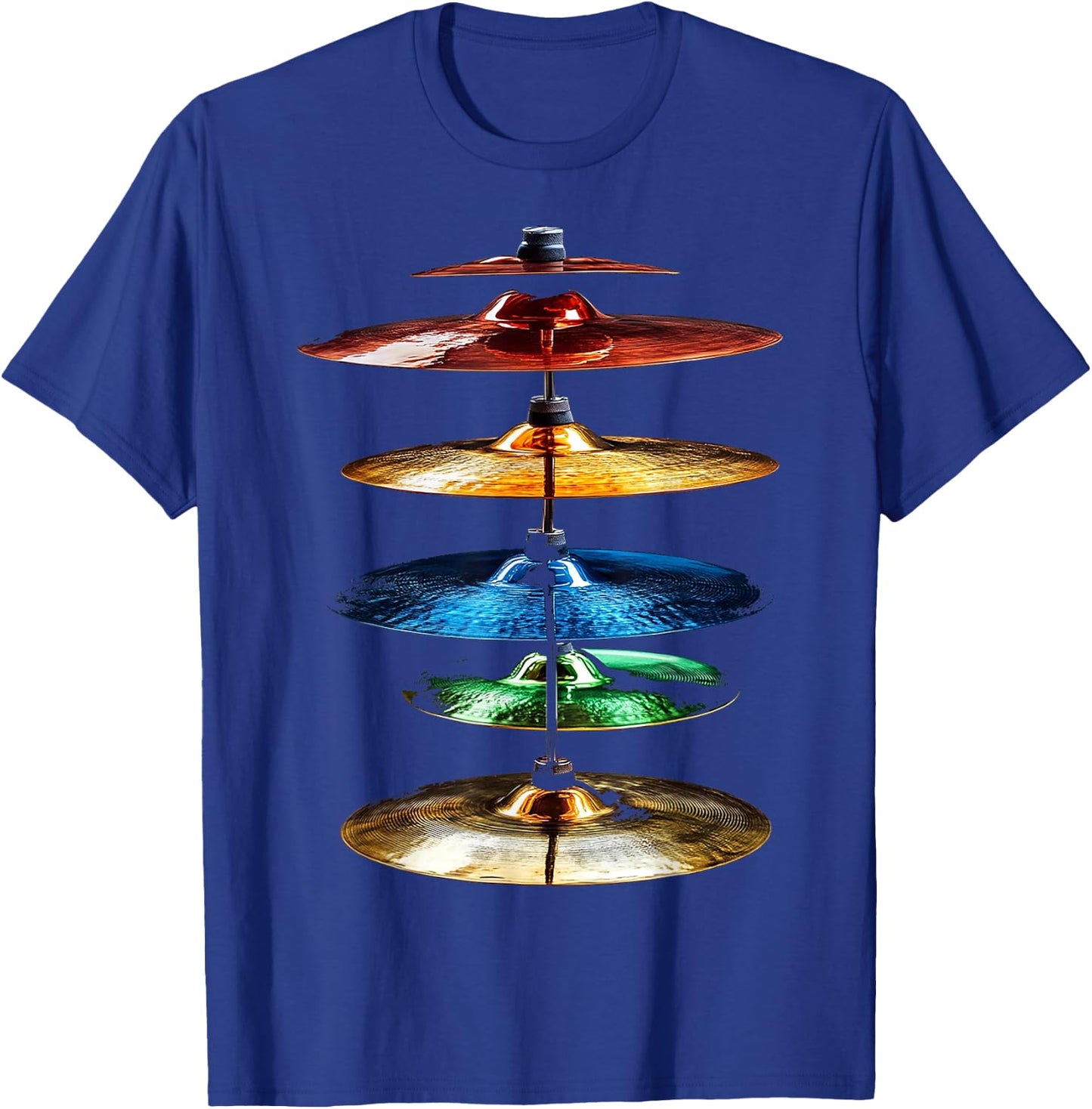 Cymbals Music Instrument Motif Illustration Cymbals T-Shirt - T-Shirt | Royal
