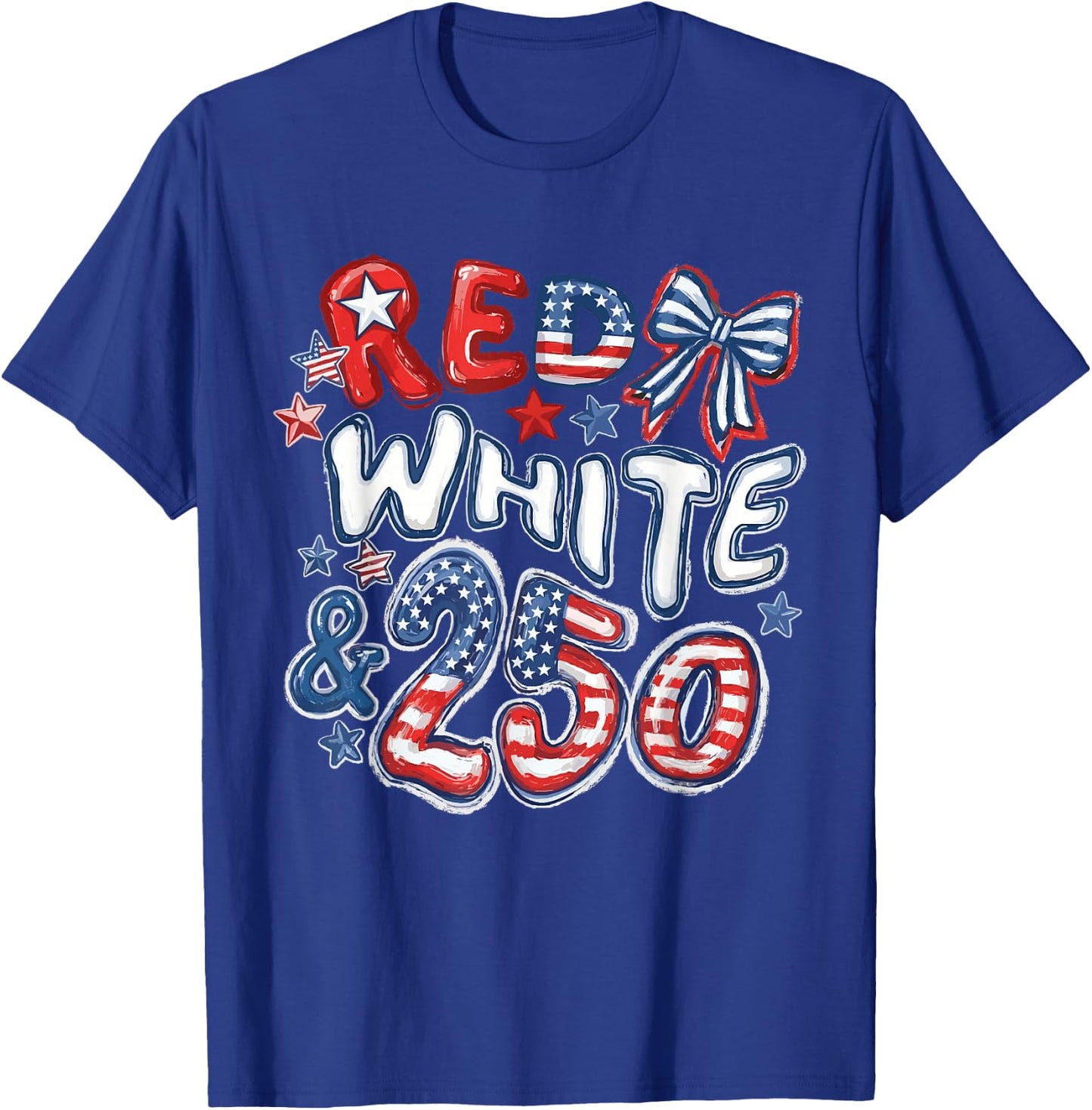 Red White and 250 Coquette Preppy 4th of July T-Shirt - T-Shirt | Royal
