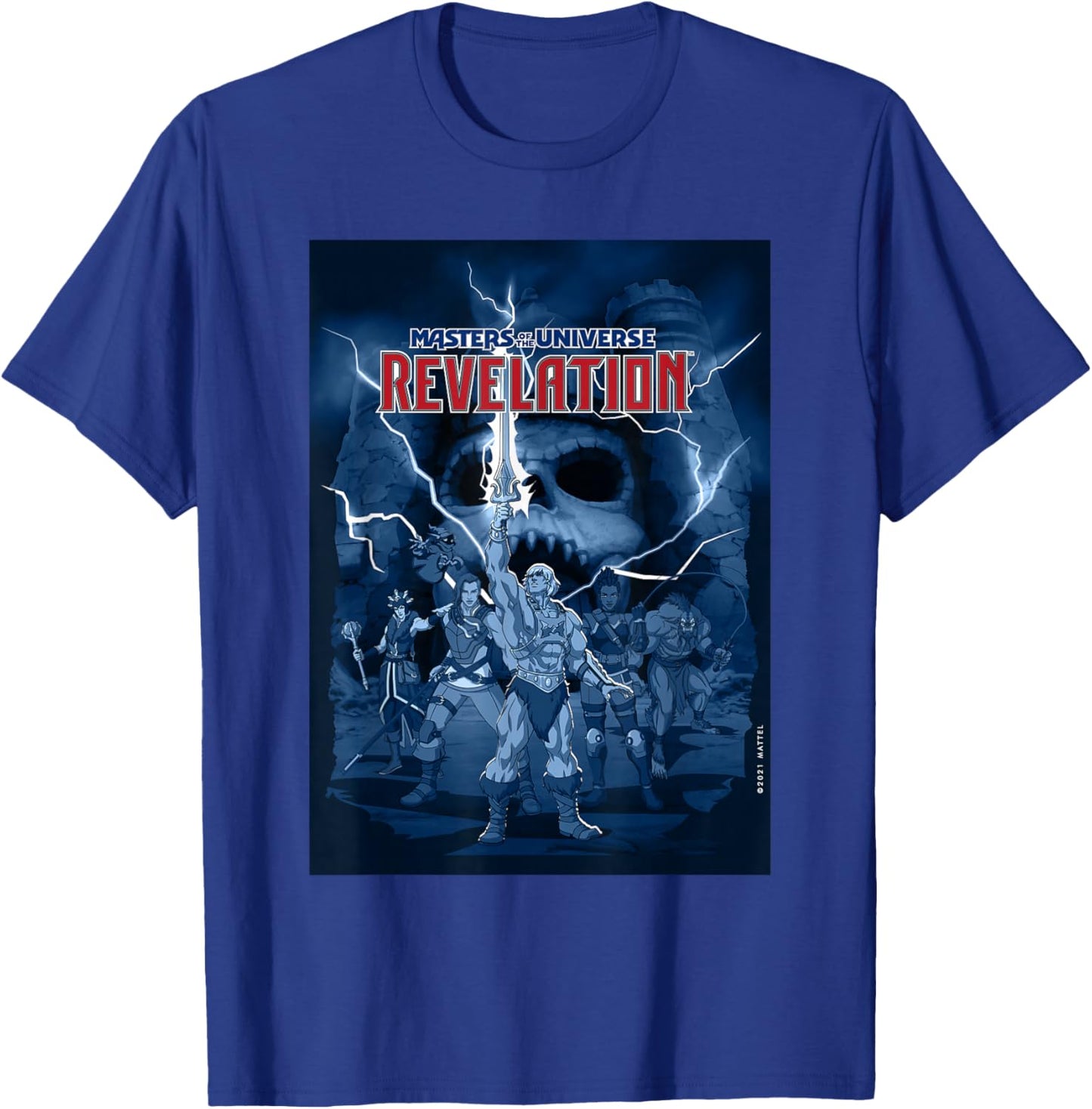 Masters of the Universe Revelation Lightning Poster T-Shirt - T-Shirt | Royal