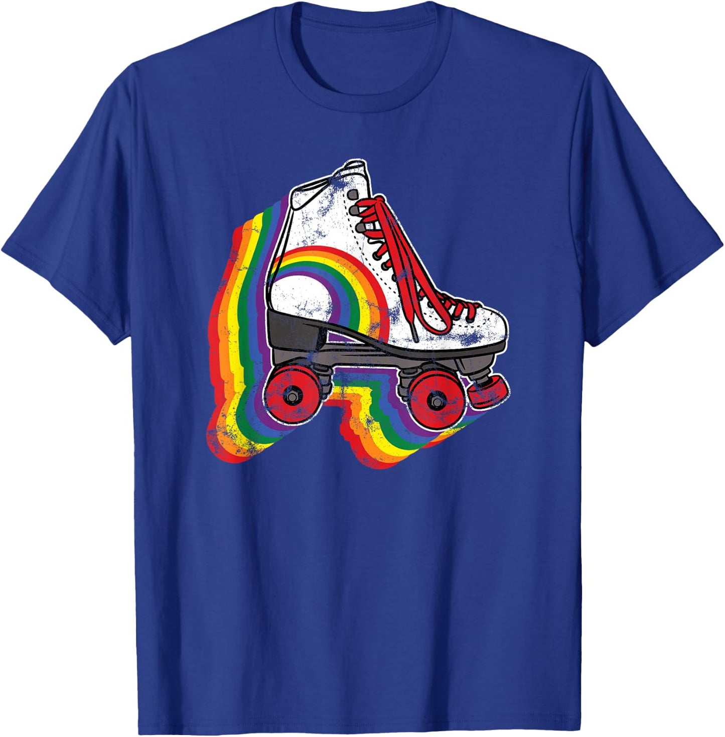 Rainbow Vintage Roller Skating T-Shirt - T-Shirt | Royal