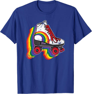 Rainbow Vintage Roller Skating T-Shirt - T-Shirt | Royal