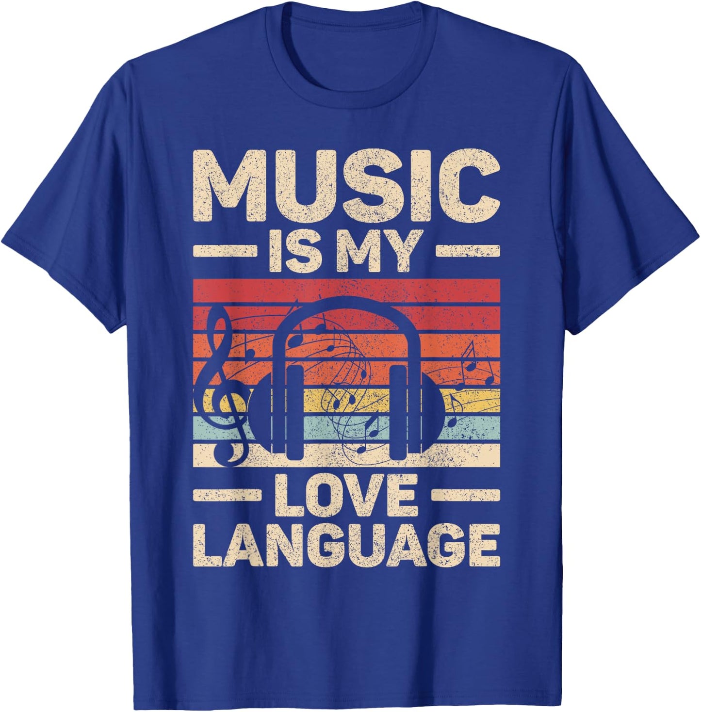 Music Is My Love Language Musician Outfit EDM Music Lover DJ T-Shirt - T-Shirt | Royal