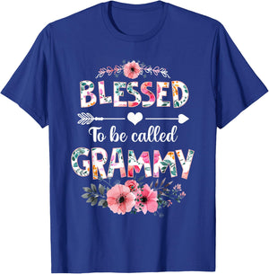 Blessed to be called Grammy Shirt Funny Grammy Mother's Day T-Shirt - T-Shirt | Royal