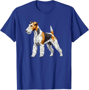 Geometric Art Wire Fox Terrier Wire Hair Fox T-Shirt - T-Shirt | Royal