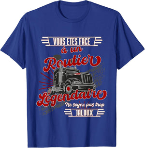 Road Humour Truck Driver Heavy Duty Vintage , Black T-Shirt - T-Shirt | Royal