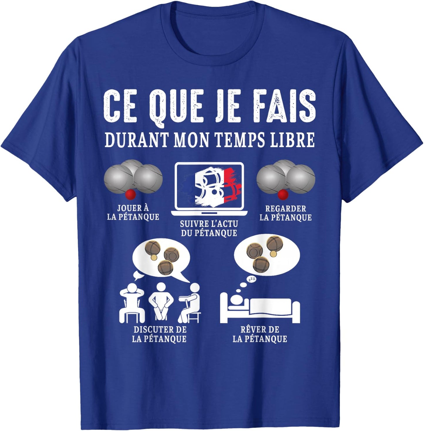 Boccia Boule What I Do Petanque Balls Funny , Black, S T-Shirt - T-Shirt | Royal