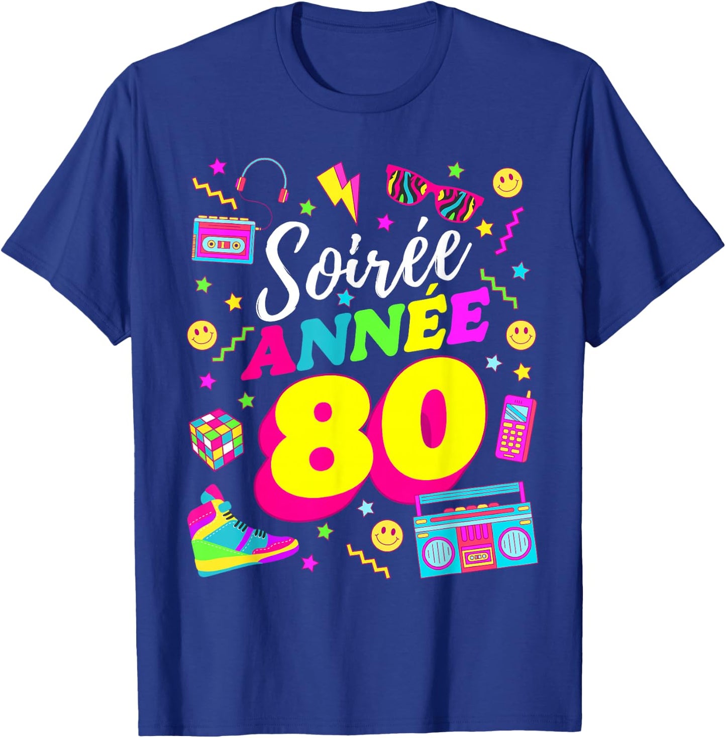 Party 80s Birthday Party 80s Retro Style , Black, S T-Shirt - T-Shirt | Royal