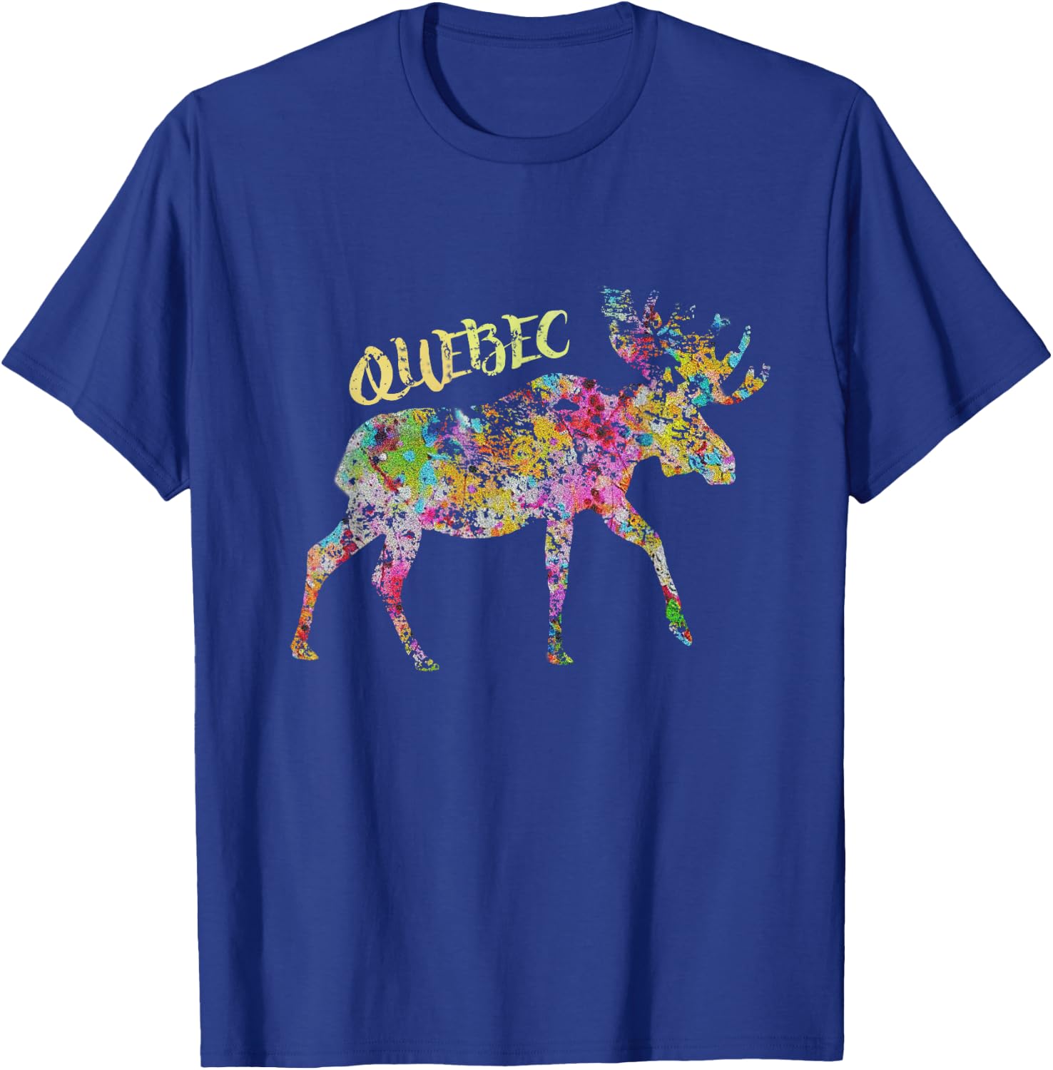 Quebec Moose Graphic | Québec Canada T-Shirt - T-Shirt | Royal
