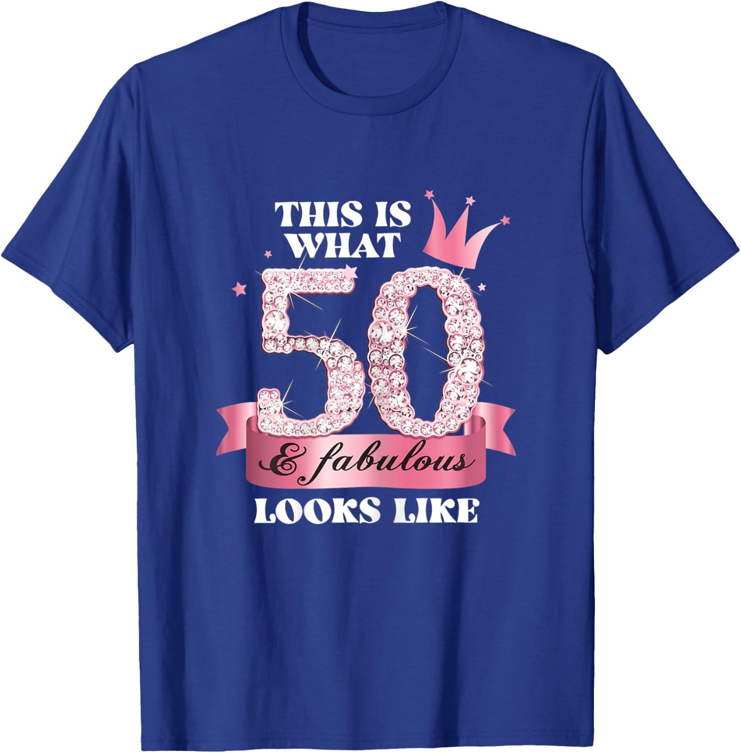 50 & Fabulous I Pink Black Party Group Photo Outfit T-Shirt - T-Shirt | Royal