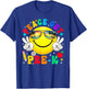Peace Out Pre-K Last Day of School Groovy Smile Face T-Shirt - T-Shirt | Royal