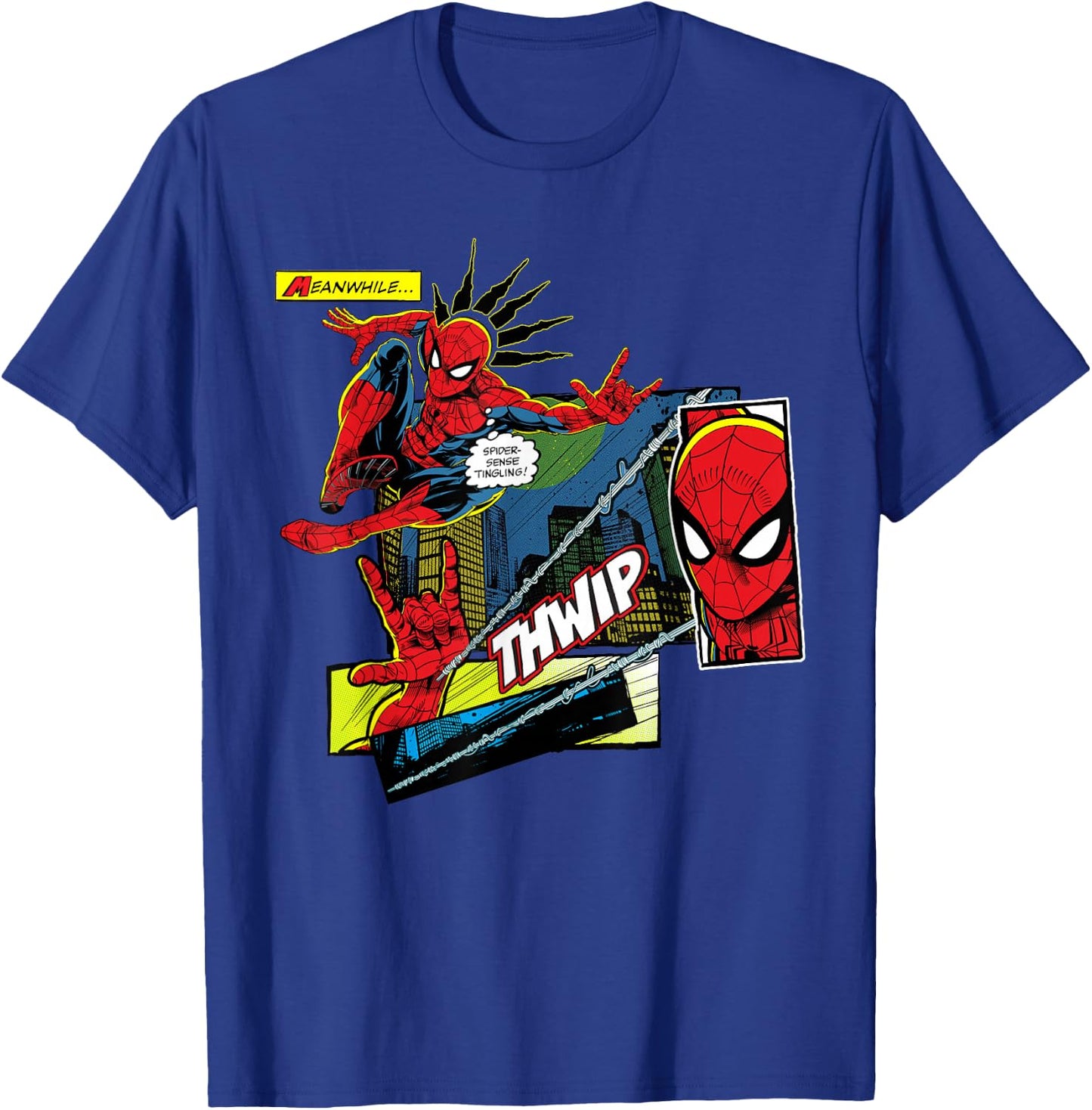 Marvel Studios Spider-Man: BND Movie 2026 Spider-Sense Comic T-Shirt - T-Shirt | Royal