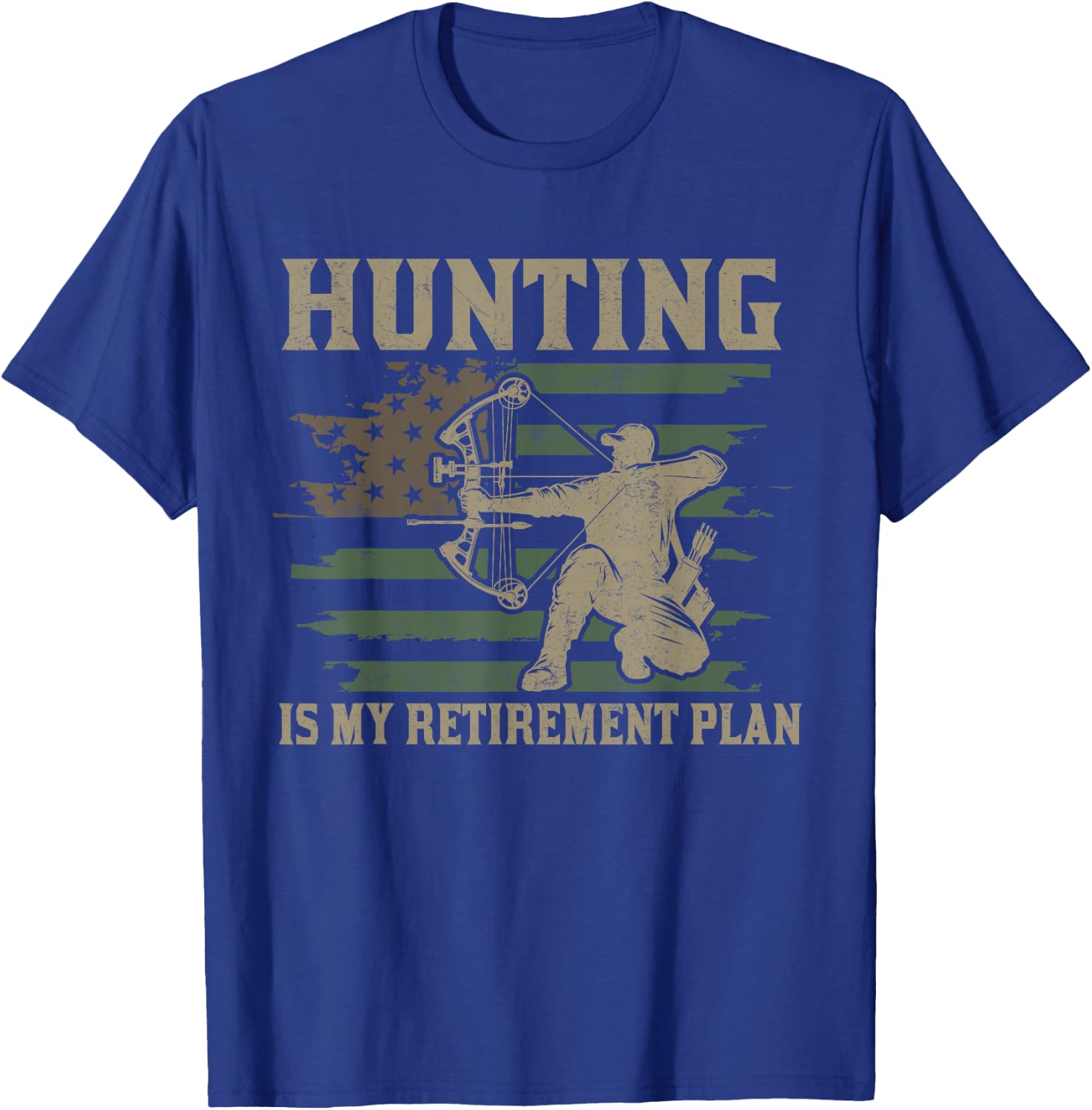Funny Dad Retired Grandpa Hunting is My Retirement Plan T-Shirt - T-Shirt | Royal