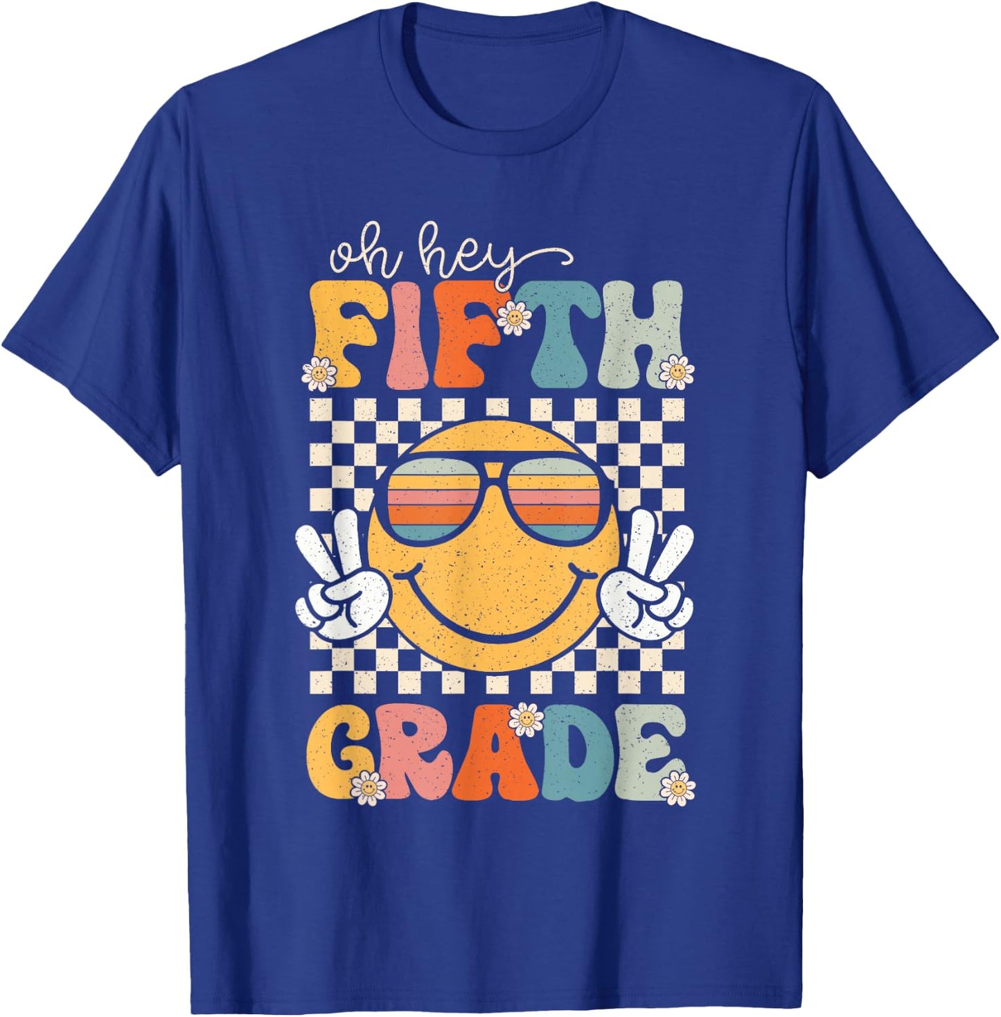 Fifth Grade Oh Hey Smile Retro Back To School 5th Grade T-Shirt - T-Shirt | Royal