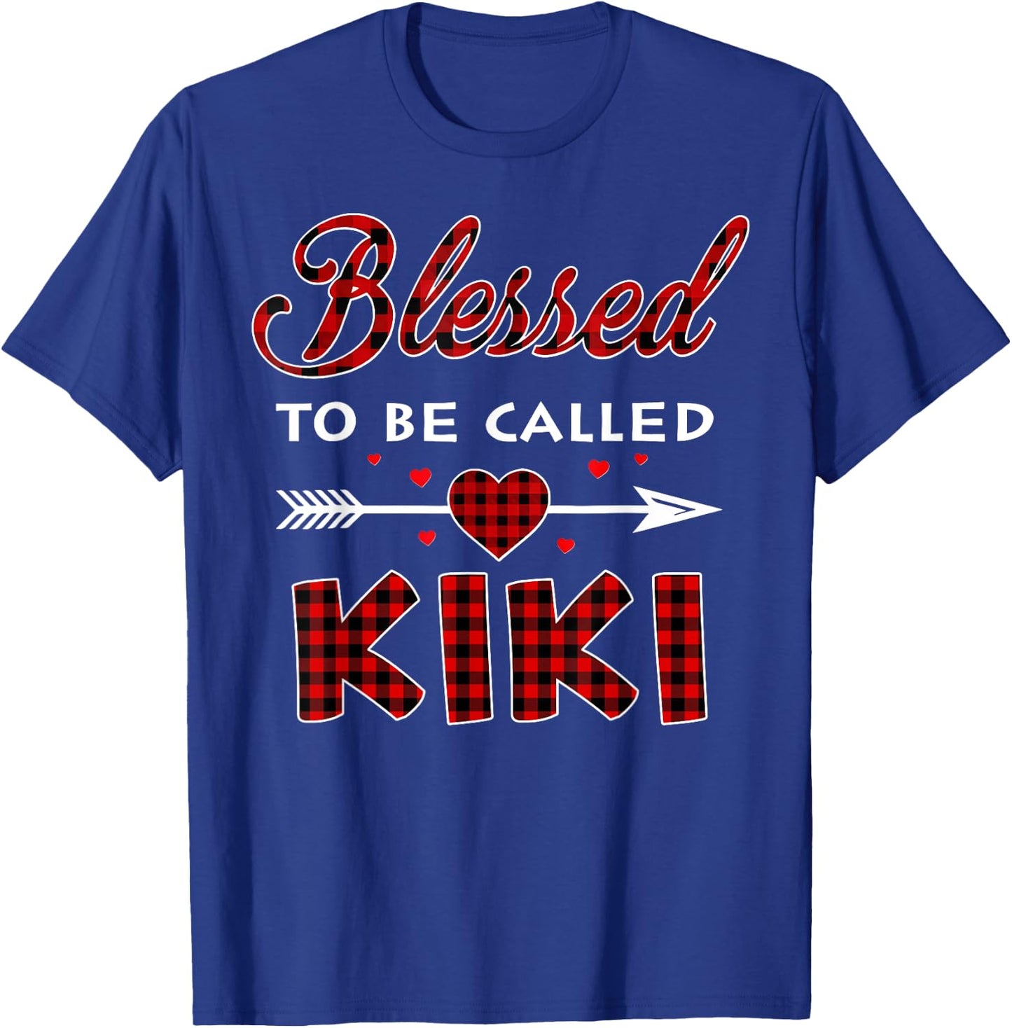 Blessed To Be Called Kiki Plaid Christmas Thanksgiving T-Shirt - T-Shirt | Royal