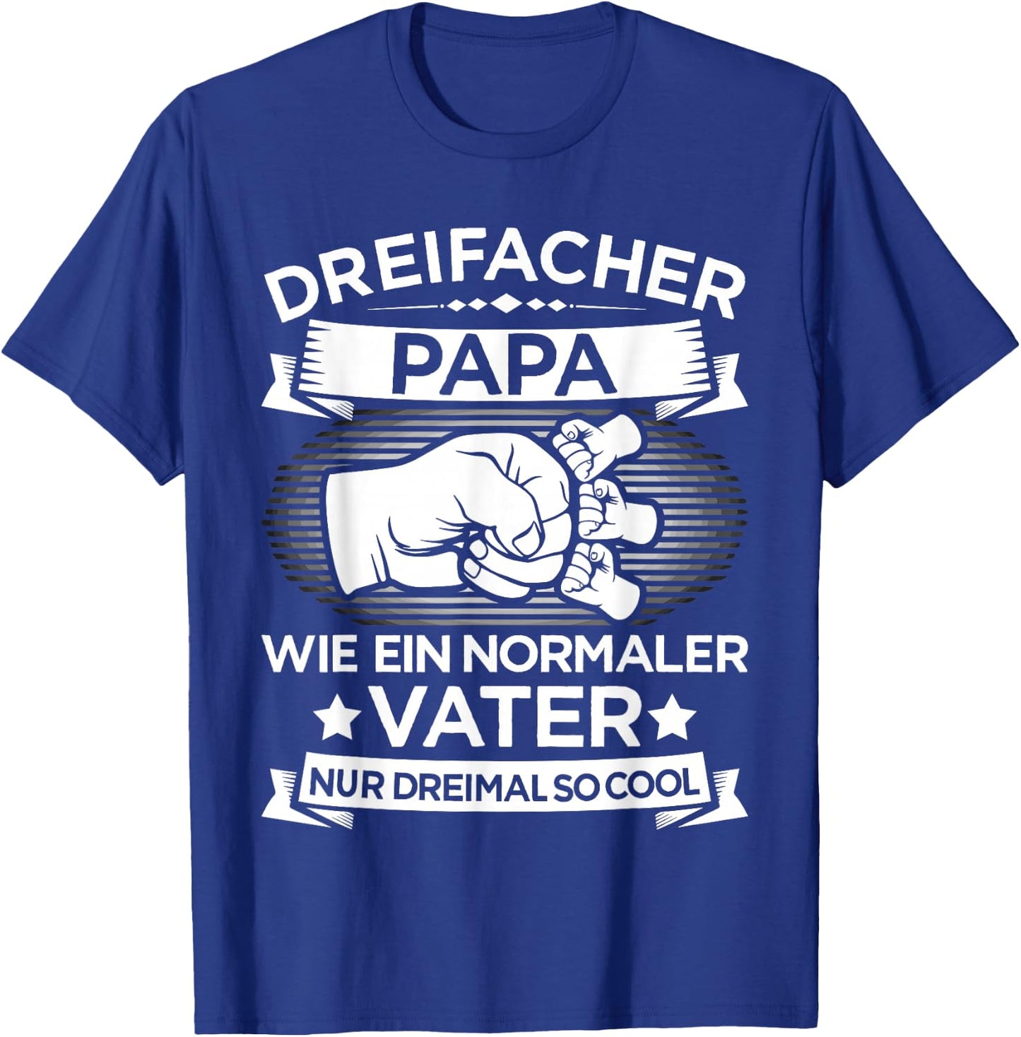 Dreifacher Papa Vater 3 Kinder zum Vatertag Geburtstag T-Shirt - T-Shirt | Royal