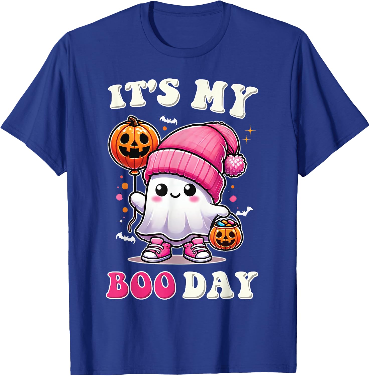 Its My Boo Day , Cute Halloween Birthday Ghost Girl Kids T-Shirt - T-Shirt | Royal