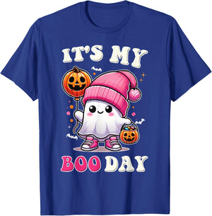 Its My Boo Day , Cute Halloween Birthday Ghost Girl Kids T-Shirt - T-Shirt | Royal