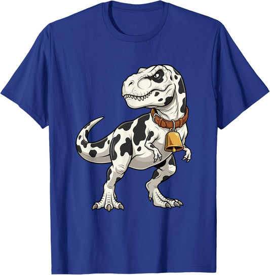Funny Cow TRex Dinosaur Ironic Meme Cowbell Mashup T-Shirt - T-Shirt | Royal