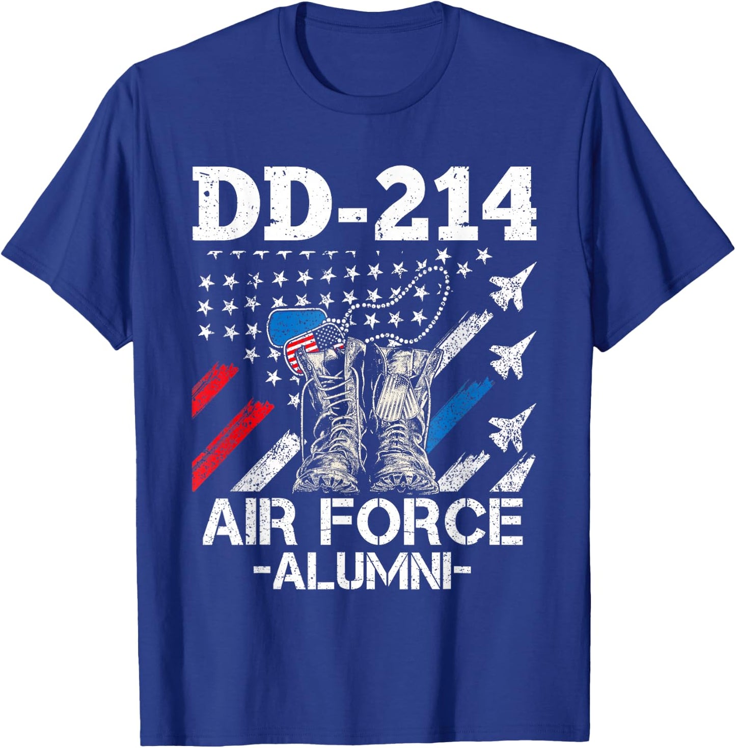 DD-214 Air Force Alumni | US Veteran Dad Grandpa USAF Proud T-Shirt - T-Shirt | Royal
