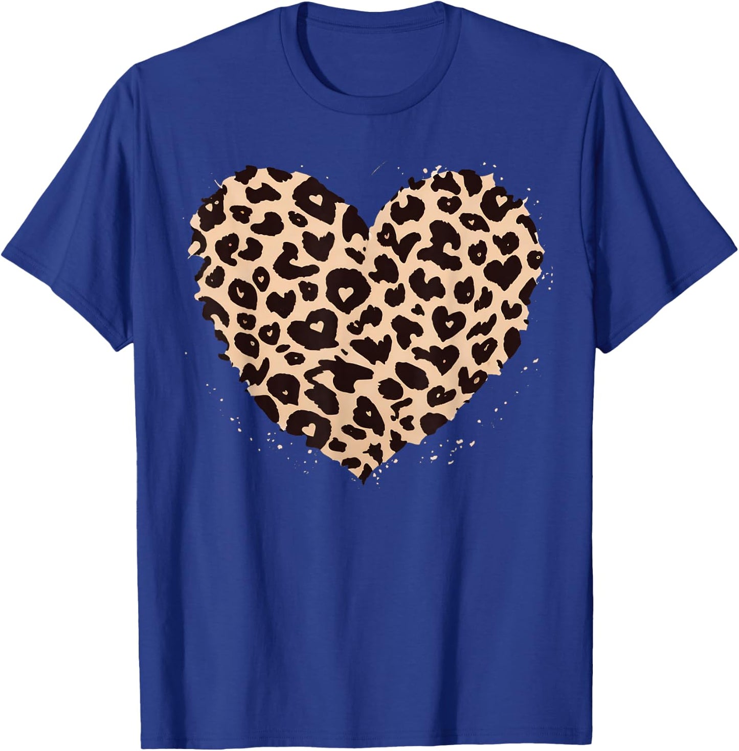 Cheetah Leopard Heart Girls Animal Print , black T-Shirt - T-Shirt | Royal